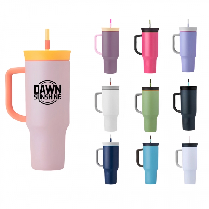 40 oz Large Capacity Vacuum Tumbler W/Straw