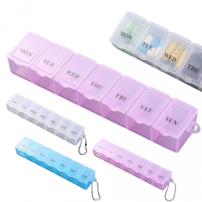 Transparent Pill Box w/7 Compartments