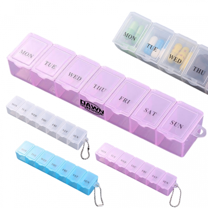 Transparent Pill Box w/7 Compartments