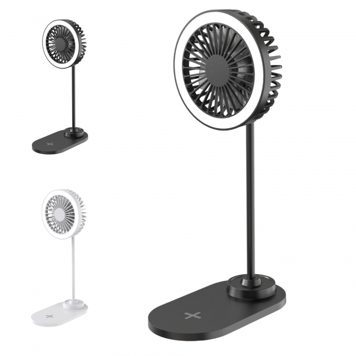 Wireless Charging Fan w/Makeup Light