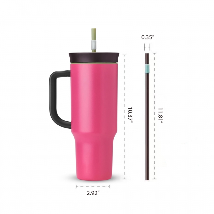 40 oz Large Capacity Vacuum Tumbler W/Straw