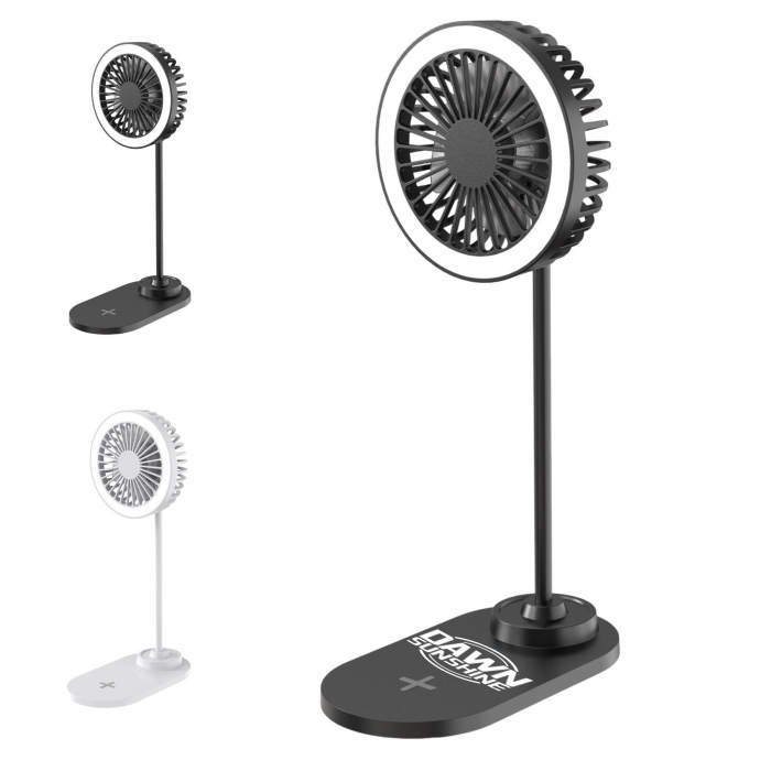 Wireless Charging Fan w/Makeup Light