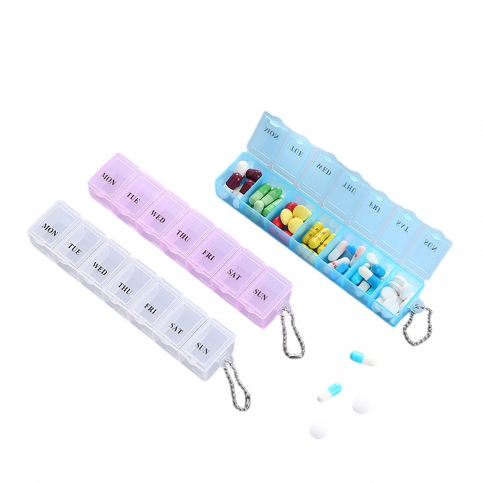 Transparent Pill Box w/7 Compartments