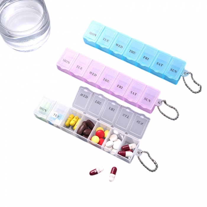 Transparent Pill Box w/7 Compartments