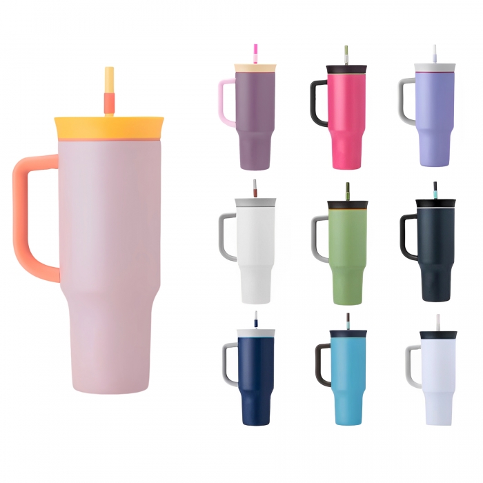 40 oz Large Capacity Vacuum Tumbler W/Straw