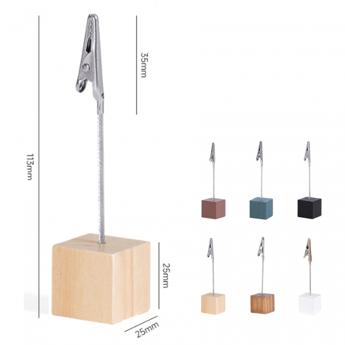 Desktop Wooden Cube Memo Holder