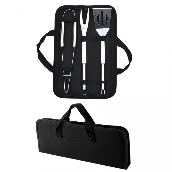 3pc BBQ Tool Set w/ Case for Outdoors