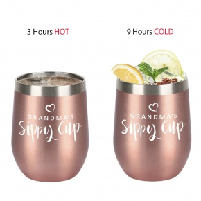 12 Oz Stemless Wine Tumbler W/Lid