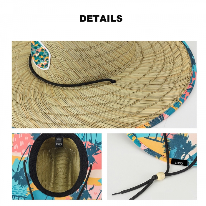 Braided Beach Straw Hat Full Color Underbrim