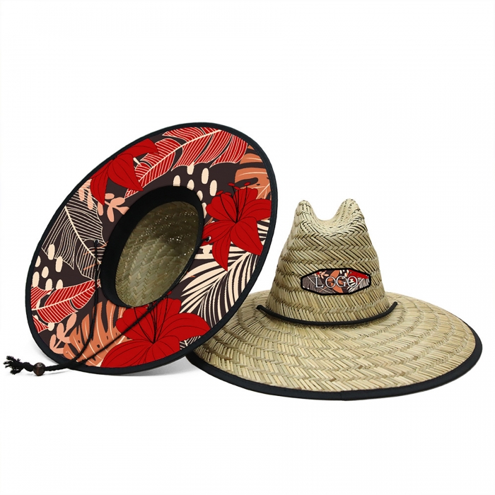 Customizable Straw Hat Full Color Underbrim & Patch