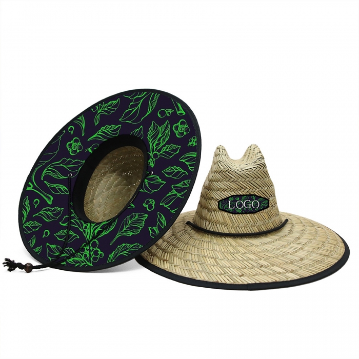 Customizable Straw Hat Full Color Underbrim & Patch