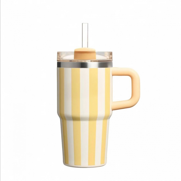 40 oz Double Wall Tumbler W/Handle and Straw