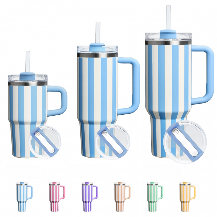 40 oz Double Wall Tumbler W/Handle and Straw