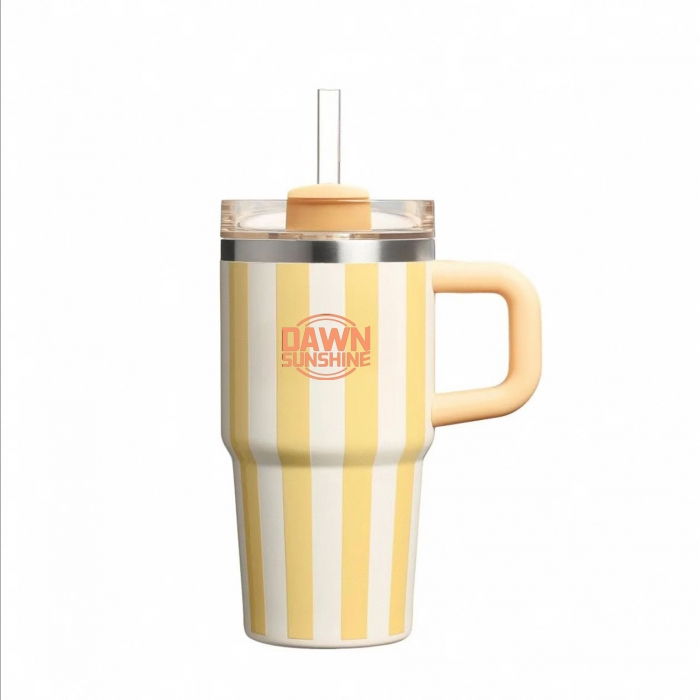 40 oz Double Wall Tumbler W/Handle and Straw