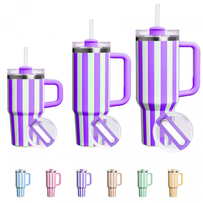 40 oz Double Wall Tumbler W/Handle and Straw