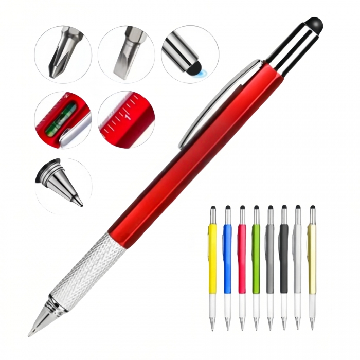 Six-In-One Multi-Functional Ballpoint Pen