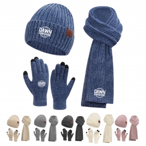 Winter Hat Scarf Gloves Set
