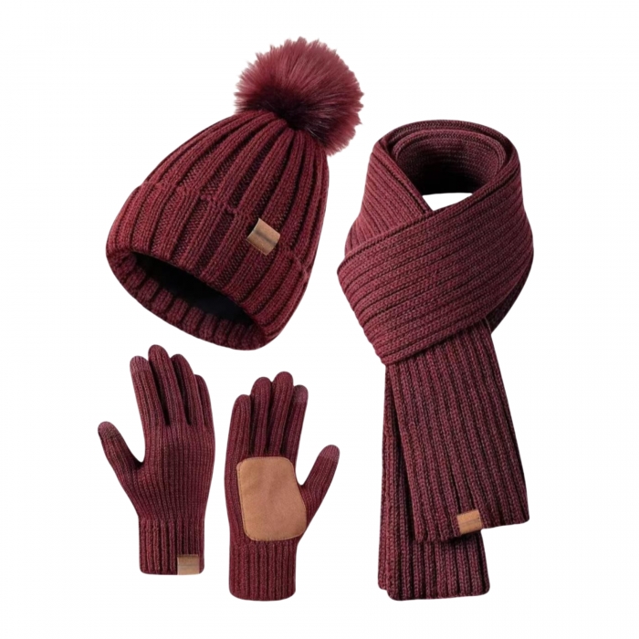 Unisex Winter Hat Scarf Gloves Set