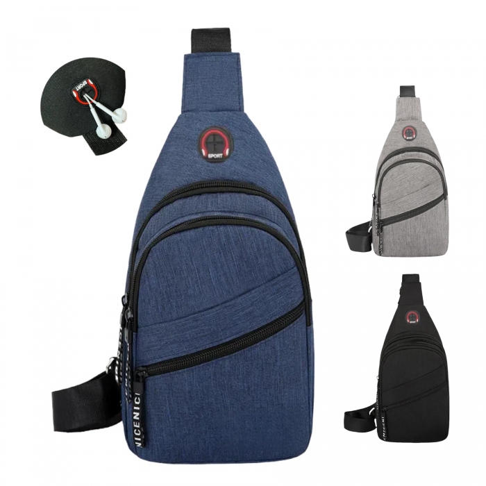 Crossbody Sling Bag Backpack With Headphone Hole